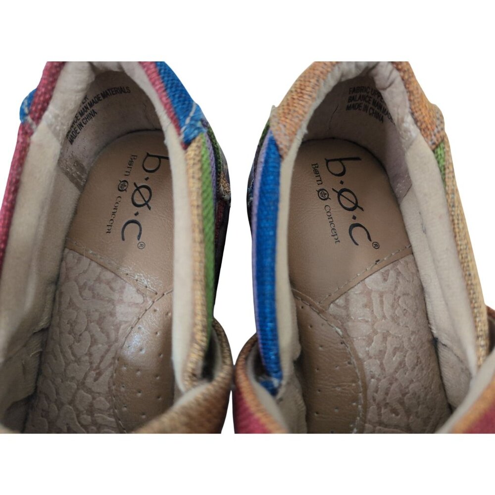 BOC Born Clogs Womens 6.5 Rainbow Stripe Slip On Wedge Nadiyya‎ Comfort Boho - Picture 5 of 9